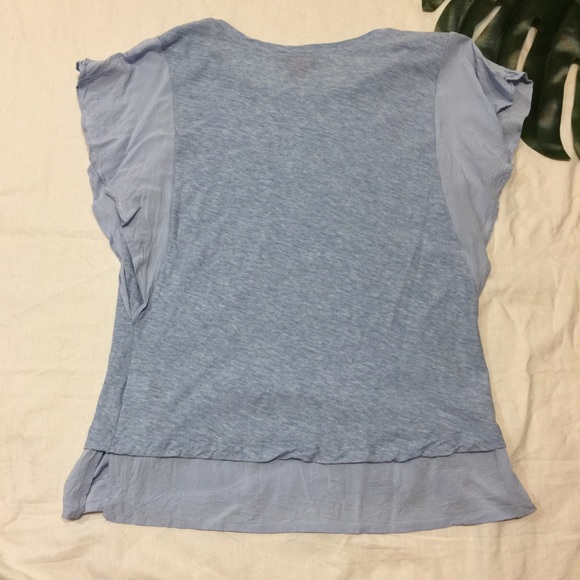 VINCE CAMUTO | Mixed Media top w/ flutter sleeve - Picture 3 of 7